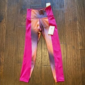 Nike Yoga Dri-Fit Vibrant Pink and Orange Performance Leggings Size S